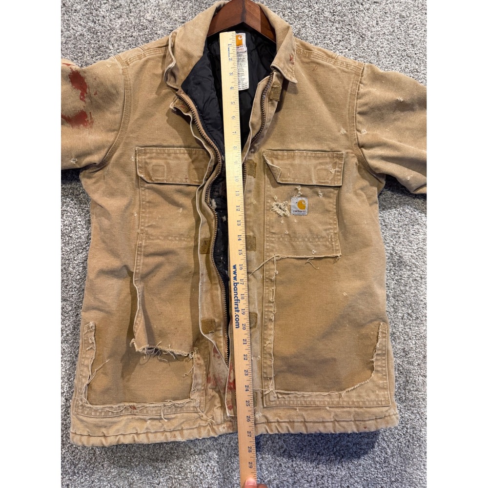Carhartt Jacket Women Medium Brown WC026 CML Distressed Canvas Quilt Lined Coat* - Picture 16 of 16